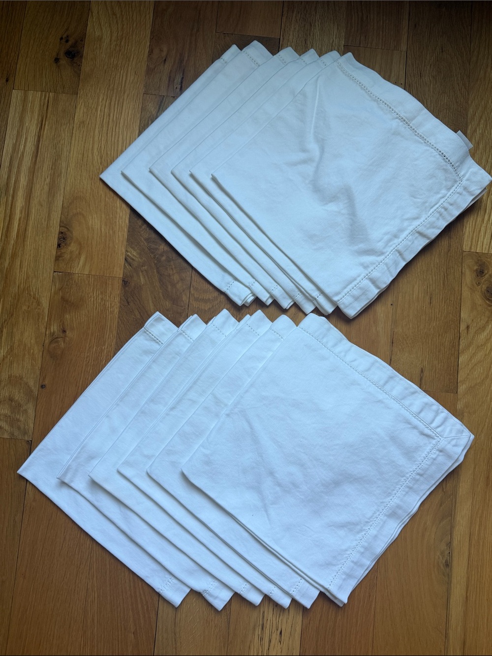 Williams Sonoma White Cloth Napkins Set of 12 100% Cotton Dinner Table Linens